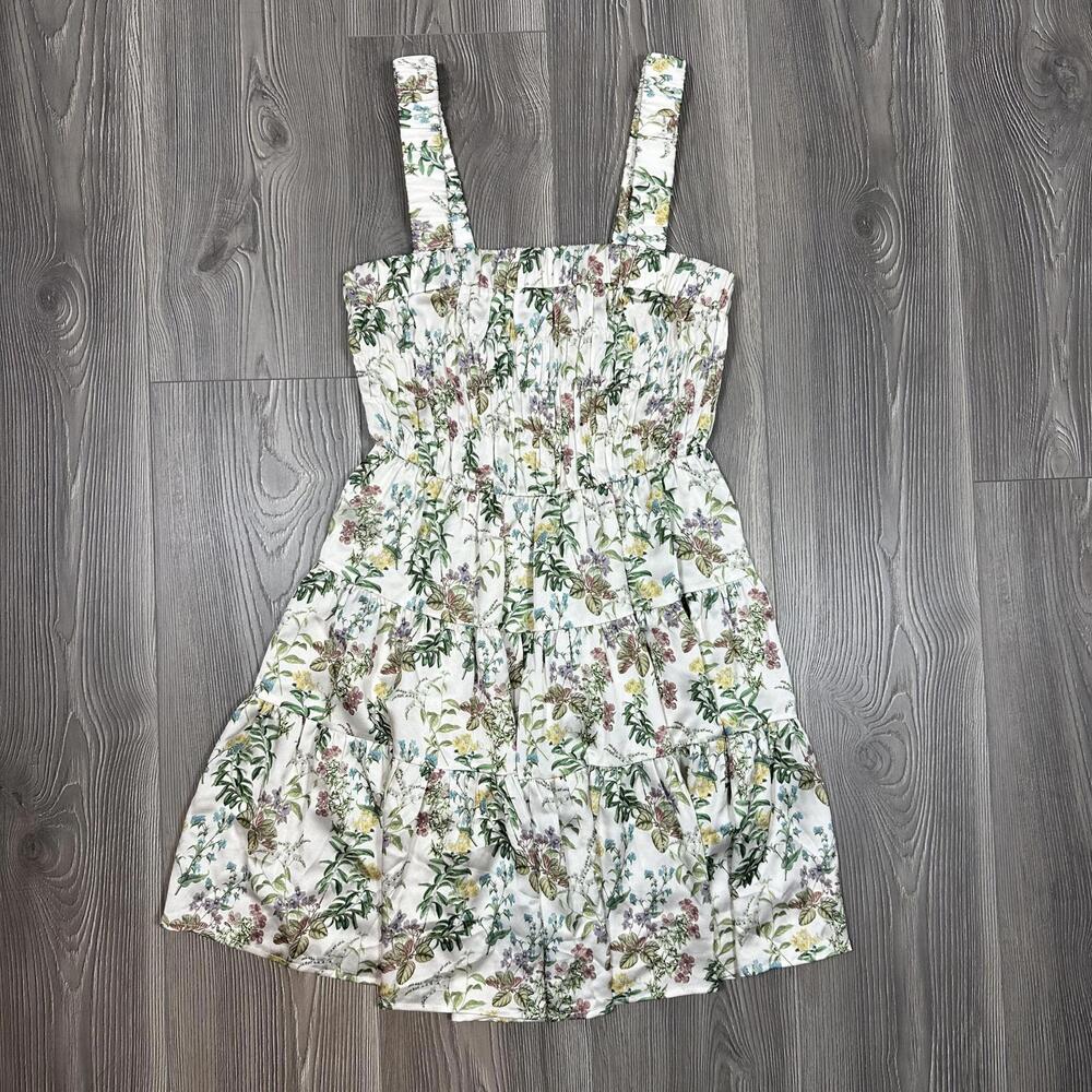 Greylin Floral Satin Tiered Mini Dress